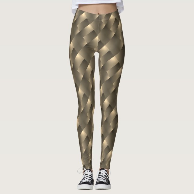 Legging doré ou marron, rectangulaires, reliefs ou (Devant)