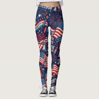 Legging drapeau américain du 4 juillet patriotique