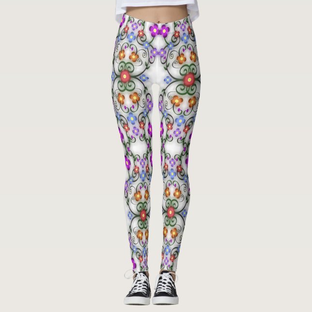 legging fleurs ornementales (Devant)