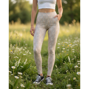 Legging imprimé à motif botanique de branche de co