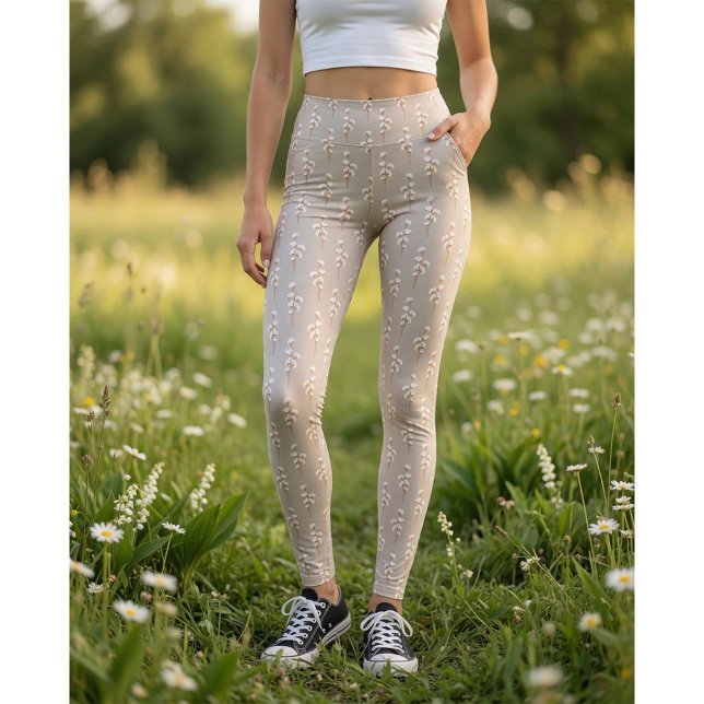 Legging imprimé à motif botanique de branche de co (Créateur téléchargé)