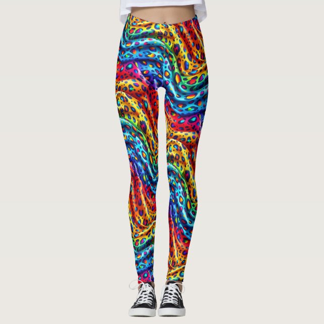 Legging imprimé léopard arc-en-ciel | Couleurs viv (Devant)
