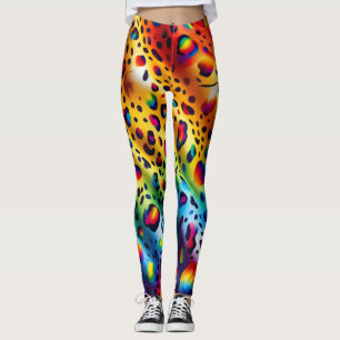 Legging imprimé léopard arc-en-ciel Couleurs viv