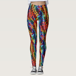 Legging imprimé léopard arc-en-ciel Couleurs viv