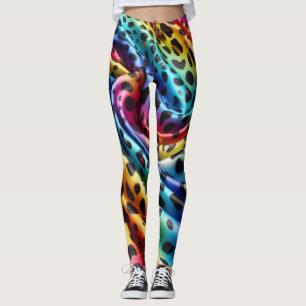 Legging imprimé léopard arc-en-ciel Psychédéliqu