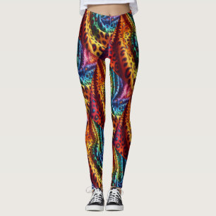 Legging imprimé léopard arc-en-ciel   Psychédéliqu