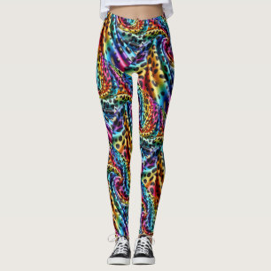 Legging imprimé léopard arc-en-ciel Psychédéliqu