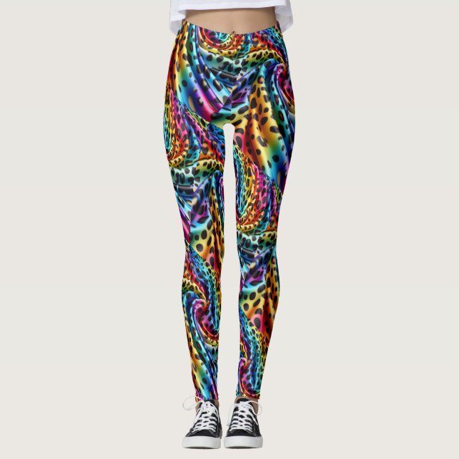 Legging imprimé léopard arc-en-ciel | Psychédéliqu (Devant)