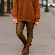 Legging imprimé motif peau de serpent marron