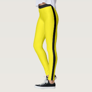Legging jaune avec rayure latérale noire ou choisi