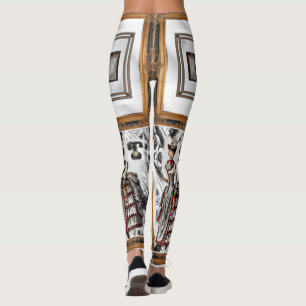 legging long blanc noir miroir adolescent