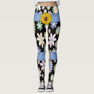 legging long fleur de tournesol assorties adolesce