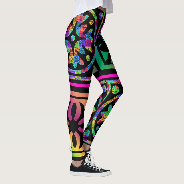 Legging Mandala Carrés Bohèmes (Droite)