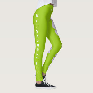 Legging Mayflower vert citron de l'État du Massach