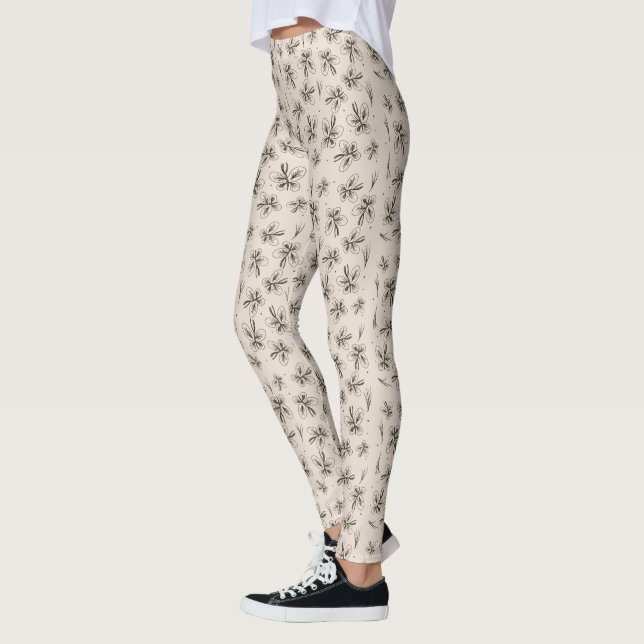 Legging modèle yoga botanique Papillons d'été (Gauche)