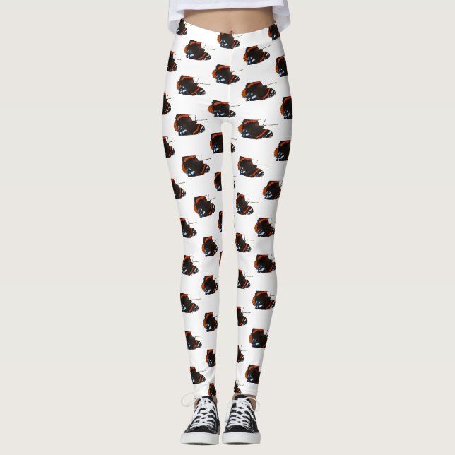 Legging motif Papillon Amiral Rouge (Devant)