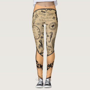 legging noir orange bronzé long
