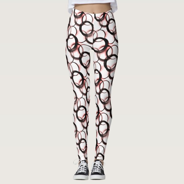 Legging Obsidienne Voile – Cercles Monochromes (Devant)