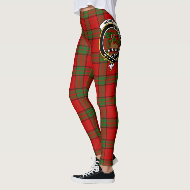 Legging pour femmes à motif tartan Crête Clan Maxw (Gauche)