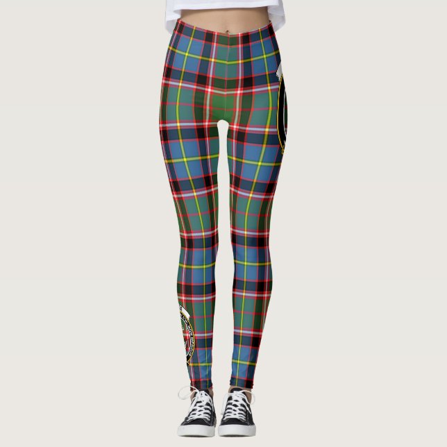 Legging pour femmes à tartan du blason de verre du (Devant)