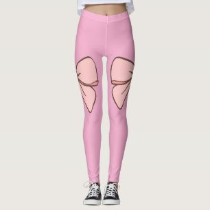 Legging rose pastel noeud papillons 