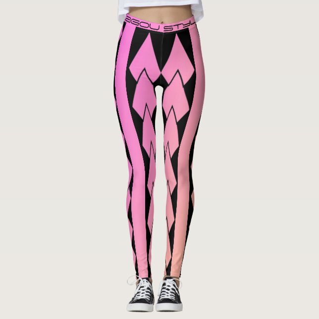 Legging style tribal rose dégradé (Devant)
