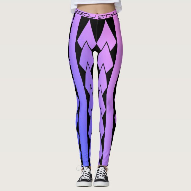 Legging style tribal violet dégradé (Devant)