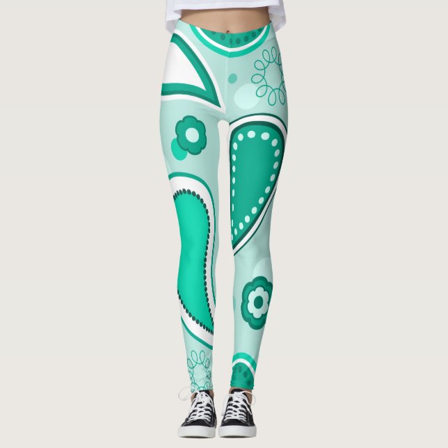 legging vert à motifs cachemire (Devant)