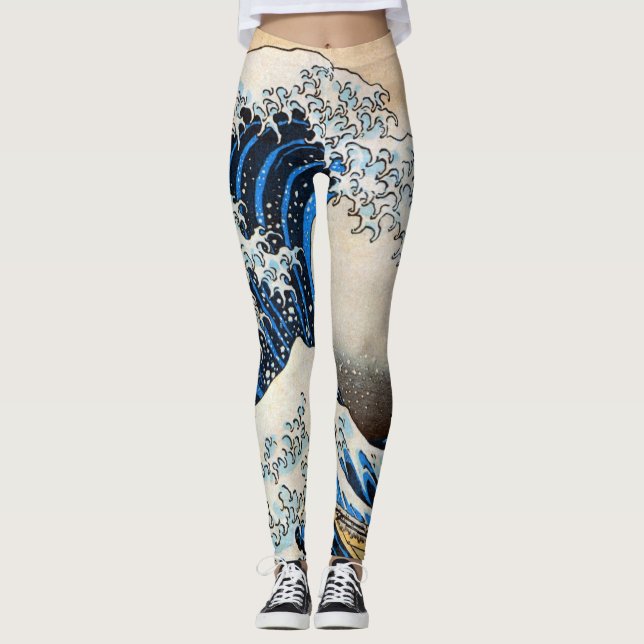 Leggings 神奈川沖浪裏, grande vague de 北斎, Hokusai, Ukiyo-e (Devant)