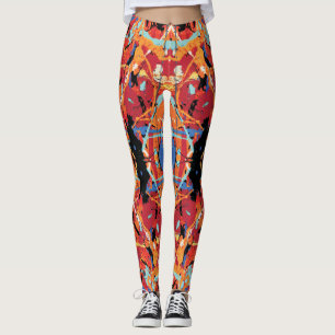 Leggings 16 bits Vilain Orange Black splatter