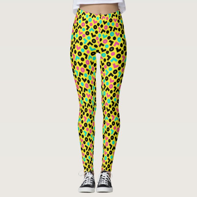 Leggings 1980/90 Retro Neon Motif (Devant)