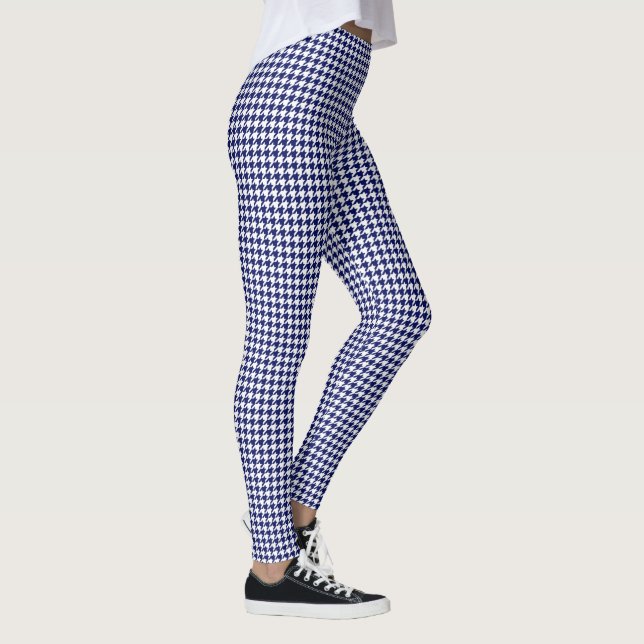 Leggings 2 couches - Houndstooth blanc fond DIY NB (Droite)