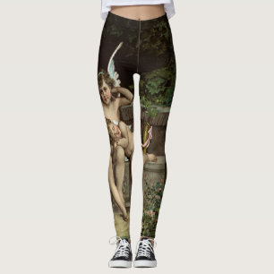 Leggings 2 rétros cupidons reposant des guêtres