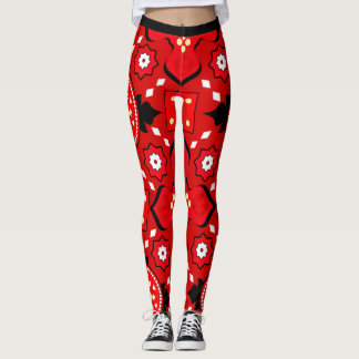 Leggings 3d motif tribal exceptionnel en rouge Extraordinai