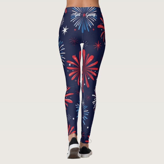 Leggings 4 juillet d'impression du panier (Dos)