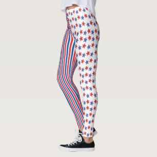 Leggings 4 juillet Étoiles Rayures Rouge Blanc Bleu Yoga