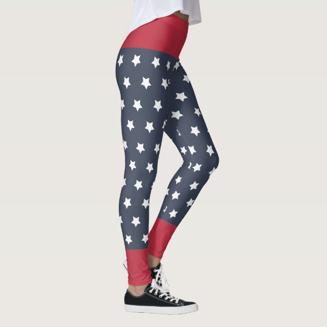 Leggings 4 juillet patriotique rouge, blanc et bleu (Droite)
