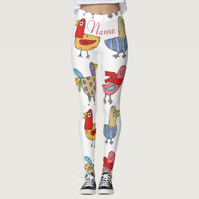 Leggings 4 Oiseaux amusants Thunder_Cove (Devant)