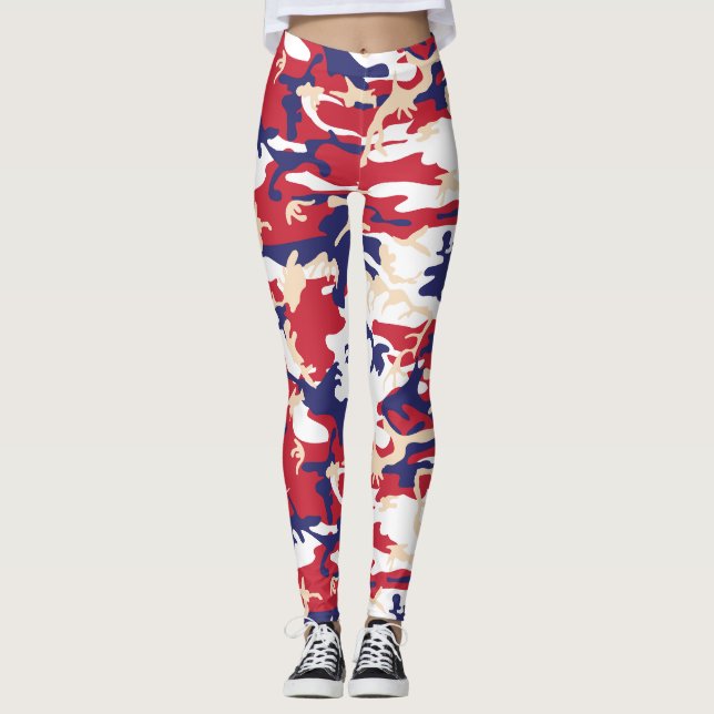 Leggings 4th of July, Independence day, Camouflage Beige (Devant)
