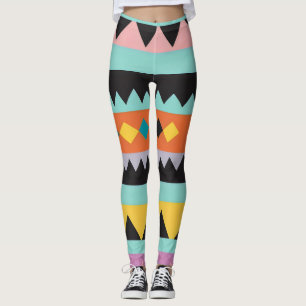 Leggings 5 bandes et triangles colorés