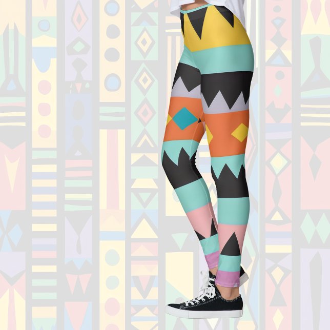 Leggings 5b bandes et triangles colorés (Créateur téléchargé)