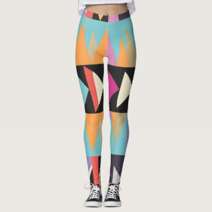 Leggings 6 bandes et triangles colorés