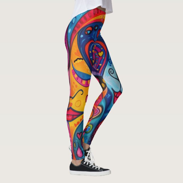 Leggings 70s 60s Psychedelic Hippy Retro Hip (Droite)