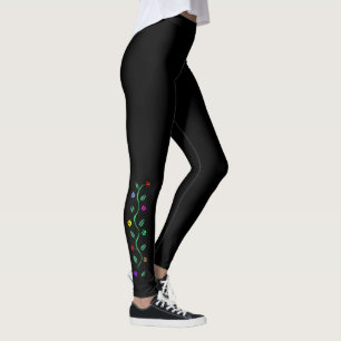 Leggings 8 Fleurs de couleurs différentes ~ Arrière - plan
