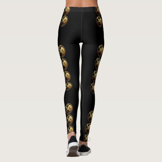 Leggings 8 singes Chinois Année Zodiaque Anniversaire Jambe (Dos)