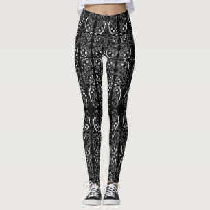 Leggings à bandana noir et motif paisley