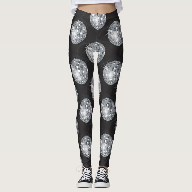 leggings à billes de disco argent (Devant)