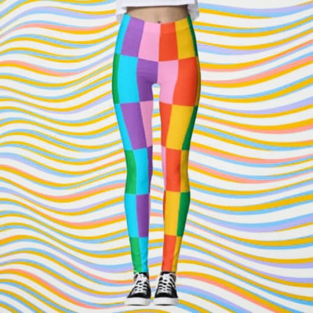 Leggings à blocs de couleur Rainbow Steps – Style  (Créateur téléchargé)