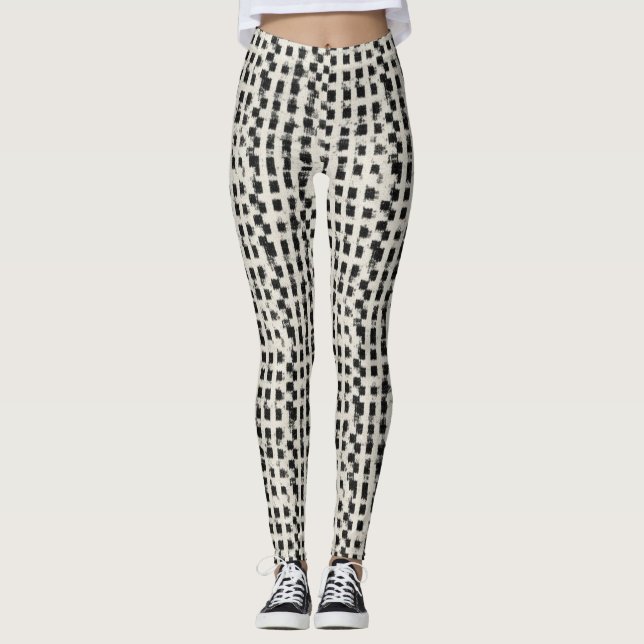 Leggings à carreaux artisanaux micro-checkered (Devant)
