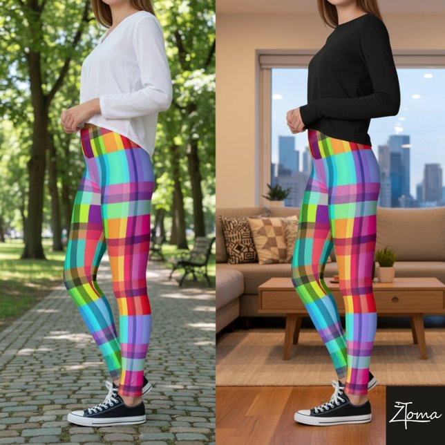 Leggings à carreaux vibrants (Créateur téléchargé)